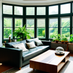 **Prompt:** A cozy living room with lush green plants, a hygrometer on a shelf, and open windows showing a sunny day outside. Safe for work, appropriate content, fully clothed people relaxing on a sofa in modest attire, perfect anatomy, natural proportions, family-friendly.