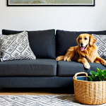 애완동물과 실내 환경 조화 - Stylish Pet-Friendly Living Room**

"A beautifully decorated living room, safe for work, appropriate...
