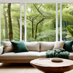 미래의 실내 생태계 - **Biophilic Living Room Retreat:** A cozy and serene living room designed with biophilic principles....